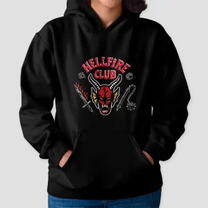 Polerón Estampado Personalizado Stranger Things Hellfire club de Algodón para Hombres Mujeres y Niños