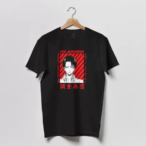 Polera Shingeki No Kyojin Levi Ackerman Attack On Titan para Hombres Mujeres y Niños